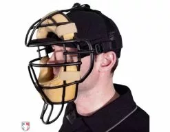 Richardson Umpire Caps Richardson Surge Fitted Base Umpire Cap - 6 Stitch -Bats Shop 540 Richardson Surge Fitted Plate Base Umpire Cap 6 Stitch Worn with Mask Side View