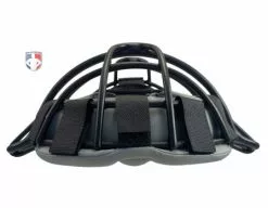 Wilson Umpire Gear Wilson MLB Black Dyna-Lite Aluminum Umpire Mask With Black And Grey Wrap Around -Bats Shop A3009 AL BK BK GY Wilson MLB Black Dyna Lite Aluminum Umpire Mask with Black and Grey Wrap Around flat top