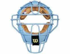 Wilson Umpire Gear Wilson MLB Sky Blue Dyna-Lite Steel Umpire Mask With Sky Blue And Tan