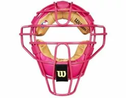 Wilson Umpire Gear Wilson MLB Pink Dyna-Lite Steel Umpire Mask With Pink And Tan