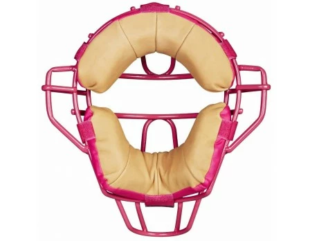 Wilson Umpire Gear Wilson MLB Pink Dyna-Lite Steel Umpire Mask With Pink And Tan 2 Wilson Umpire Gear Wilson MLB Pink Dyna-Lite Steel Umpire Mask With Pink And Tan - Image 2