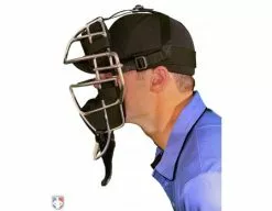 Wilson Umpire Gear Wilson MLB Gold 4" Umpire Throat Guard -Bats Shop A3902 Wilson MLB 4 Throat Guard Side View 1