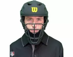 Wilson Umpire Gear Wilson MLB Pro Stock Titanium Umpire Helmet -Bats Shop A5800 Wilson Pro Stock Titanium Umpire Helmet Worn Front View