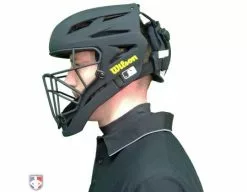 Wilson Umpire Gear Wilson MLB Pro Stock Titanium Umpire Helmet -Bats Shop A5800 Wilson Pro Stock Titanium Umpire Helmet Worn Side View