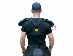 Wilson Umpire Gear Wilson MLB West Vest Pro Gold 2 Memory Foam Umpire Chest Protector -Bats Shop B7203 Wilson MLB West Vest Pro Gold 2 Memory Foam Umpire Chest Protector worn back 1