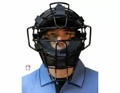 Diamond Umpire Gear Diamond ECLIPSE All-Black IX3 Aluminum Umpire Mask -Bats Shop DFM ECL Diamond ECLIPSE All Black iX3 Aluminum Umpire Mask worn mask front
