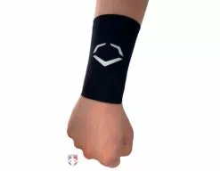 EvoShield MLB PRO-SRZ Protective Wrist Guard - Black -Bats Shop EVO PRO EvoShield Protective Wrist Guard Outside Worn