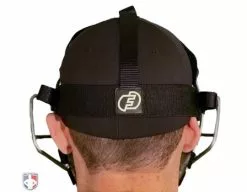 Force3 Umpire Gear Force3 Silver Defender Umpire Mask With Black -Bats Shop F3 DEF SV BK Force3 Silver Defender Umpire Mask with Black Worn Back Harness View