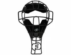 Force3 Umpire Gear Force3 Defender Umpire Throat Guard -Bats Shop F3 DMTG BK Force3 Defender Umpire Throat Guard Black Attached to Mask View