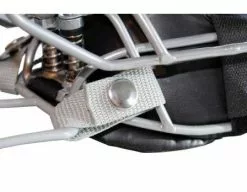 Force3 Umpire Gear Force3 Defender Umpire Throat Guard -Bats Shop F3 DMTG SV Force3 Defender Umpire Throat Guard Silver Attaching to Mask Snaps Closed View