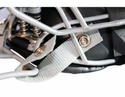 Force3 Umpire Gear Force3 Defender Umpire Throat Guard -Bats Shop F3 DMTG SV Force3 Defender Umpire Throat Guard Silver Attaching to Mask Snaps Open View