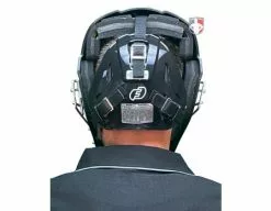 Force3 Umpire Gear Force3 Silver Defender Hockey Style Umpire Helmet -Bats Shop F3 HSMV3 SV Force3 V2 Silver Defender Hockey Style Umpire Helmet worn reverse