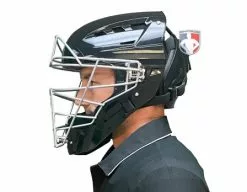 Force3 Umpire Gear Force3 Silver Defender Hockey Style Umpire Helmet -Bats Shop F3 HSMV3 SV Force3 V2 Silver Defender Hockey Style Umpire Helmet worn side