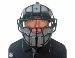 ALL-STAR Umpire Gear All-Star Black Magnesium Umpire Mask With Grey LUC -Bats Shop FM4000 MAG UMP BK GY Worn Front