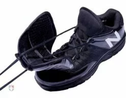 New Balance Referee And Umpire Shoes New Balance V3 Black & White Low-Cut Umpire Plate Shoes -Bats Shop MUL460T3 New Balance V3 Black White Low Cut Umpire Plate Shoes Outside Front Angled View with Plate Up
