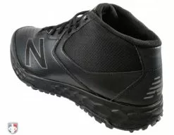 New Balance Referee And Umpire Shoes New Balance V3 All-Black Mid-Cut Umpire Base Shoes -Bats Shop MUM950B3 New Balance V3 All Black Mid Cut Umpire Base Shoes Outside Back Angled View 1