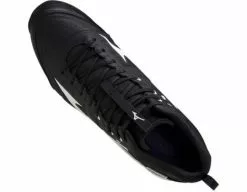 Mizuno Ambition 2 All-Surface Black & White Mid-Cut Shoes -Bats Shop MZ AB2M Mizuno Ambition 2 All Surface Black White Mid Cut Shoes top angle