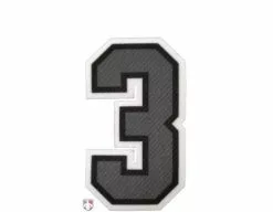 3" Grey On Black On White Precision-Cut Number