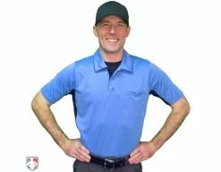 Smitty Umpire Smitty V2 Major League Replica Umpire Shirt - Sky Blue With Black 8 Smitty Umpire Smitty V2 Major League Replica Umpire Shirt - Sky Blue With Black -Bats Shop S314 SB Smitty V2 Major League Replica Umpire Shirt Sky Blue with Black Worn Front