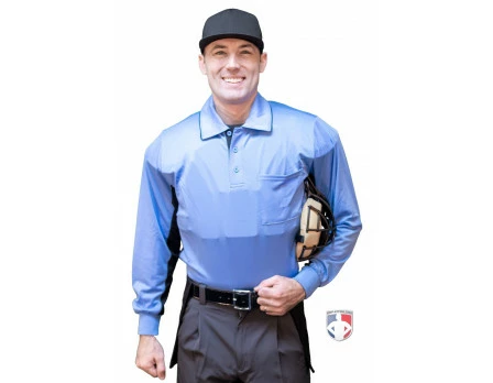Smitty Umpire Smitty V2 Major League Replica Long Sleeve Umpire Shirt - Sky Blue With Black 3 Smitty Umpire Smitty V2 Major League Replica Long Sleeve Umpire Shirt - Sky Blue With Black - Image 3