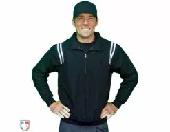 Smitty Umpire Smitty Traditional Half-Zip Umpire Jacket - Black And White