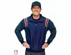 Smitty Umpire Smitty Traditional Half-Zip Umpire Jacket - Navy And Red