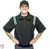 Smitty Umpire Smitty Traditional Half-Zip Short Sleeve Umpire Jacket - Black And White