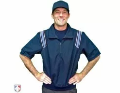 Smitty Umpire Smitty Traditional Half-Zip Short Sleeve Umpire Jacket - Navy And Powder Blue