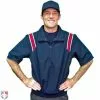 Smitty Umpire Smitty Traditional Half-Zip Short Sleeve Umpire Jacket - Navy And Red