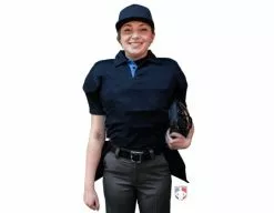 Smitty Umpire Smitty NCAA Softball Short Sleeve Body Flex Women's Umpire Shirt - Midnight Navy -Bats Shop S346 MN Smitty NCAA Softball Short Sleeve Body Flex Womens Umpire Shirt Midnight Navy front plate