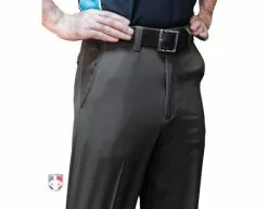 Smitty Umpire Smitty Performance Poly Spandex Charcoal Grey Flat Front Umpire Combo Pants With Expander Waistband