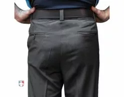 Smitty Umpire Smitty Performance Poly Spandex Charcoal Grey Flat Front Umpire Base Pants With Expander Waistband -Bats Shop S356 Smitty Performance Poly Spandex Charcoal Grey Flat Front Umpire Base Pants back
