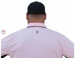 Smitty Umpire Smitty Major League Replica Umpire Shirt - Pink With Black -Bats Shop SMITTY MAJOR LEAGUE REPLICA UMPIRE SHIRT PINK WITH BLACK BACK CLOSE UP