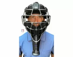 ALL-STAR Umpire Gear All-Star Cobalt 6" Umpire Throat Guard -Bats Shop TG3U All Star Cobalt Throat Guard Worn Front 1
