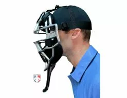ALL-STAR Umpire Gear All-Star Cobalt 6" Umpire Throat Guard -Bats Shop TG3U All Star Cobalt Throat Guard Worn Side 1