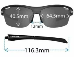 Tifosi Optics Tifosi Intense Sunglasses - Gloss Black / Smoke 7 Tifosi Optics Tifosi Intense Sunglasses - Gloss Black / Smoke -Bats Shop TIF INTENSE GBS Tifosi Intense Sunglasses Gloss Black Smoke Front with Dimensions