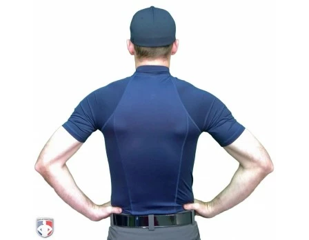 New Balance Referee And Umpire Shoes New Balance Challenger Mock Neck Short Sleeve Compression Shirt - Navy 2 New Balance Referee And Umpire Shoes New Balance Challenger Mock Neck Short Sleeve Compression Shirt - Navy - Image 2