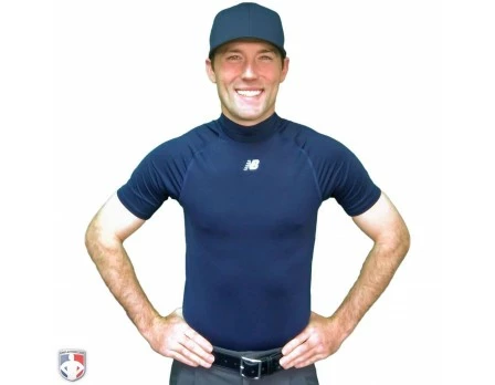 New Balance Referee And Umpire Shoes New Balance Challenger Mock Neck Short Sleeve Compression Shirt - Navy 1 New Balance Referee And Umpire Shoes New Balance Challenger Mock Neck Short Sleeve Compression Shirt - Navy