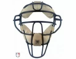 Team Wendy Umpire Mask Replacement Pads - Tan -Bats Shop Team Wendy Tan in Black Frame Front 2