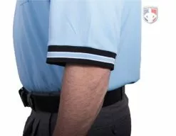 Smitty Umpire Smitty Pro Knit Umpire Shirt - Powder Blue With Black Collar -Bats Shop U126 300 Sleeve