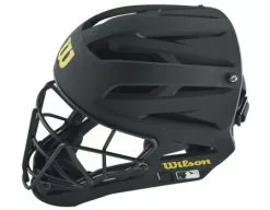 Wilson Umpire Gear Wilson MLB Pro Stock Titanium Umpire Helmet -Bats Shop WTA5800BL Wilson MLB Pro Stock Titanium Umpire Helmet Top View